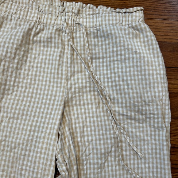 Wide Leg Gingham Pants in Cream - Picture 4 of 10